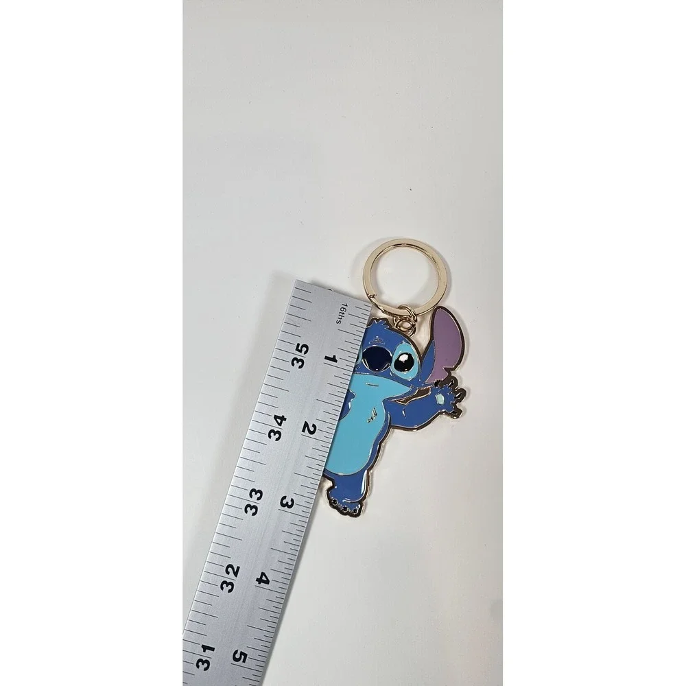 Disney Stitch Enamel Keychain Charm Gold Tone‎ Lilo & Stitch Approx 2.5
